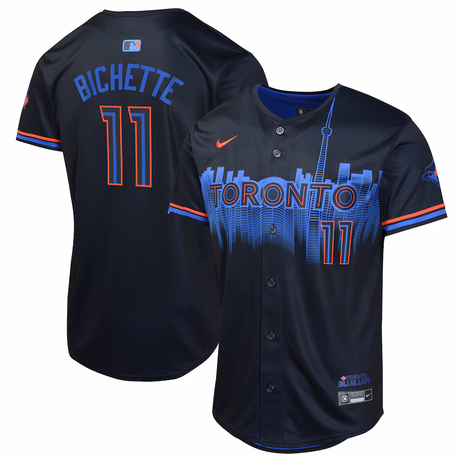 Youth Toronto Blue Jays Bo Bichette Nike Navy 2024 City Connect Limited Player Jersey - Puhuasuan