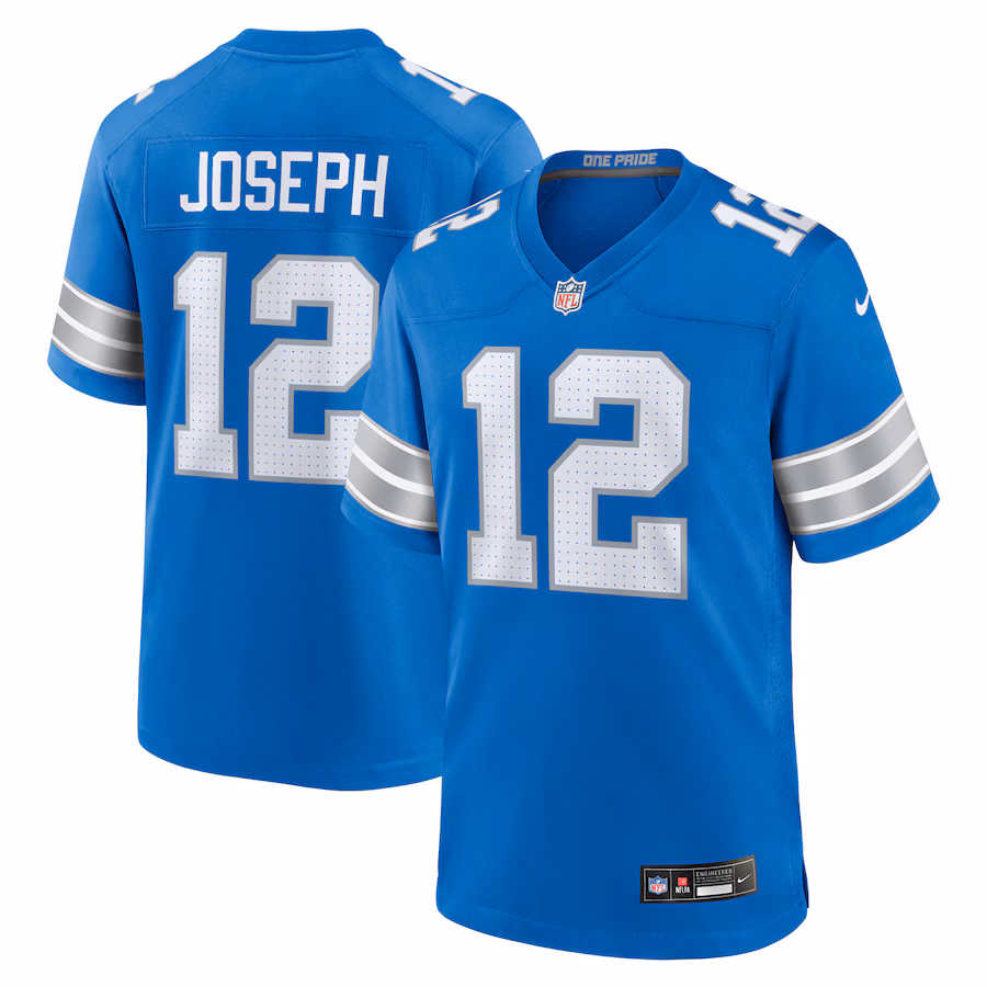 Men's Detroit Lions Brandon Joseph Nike Blue Team Game Jersey - Puhuasuan