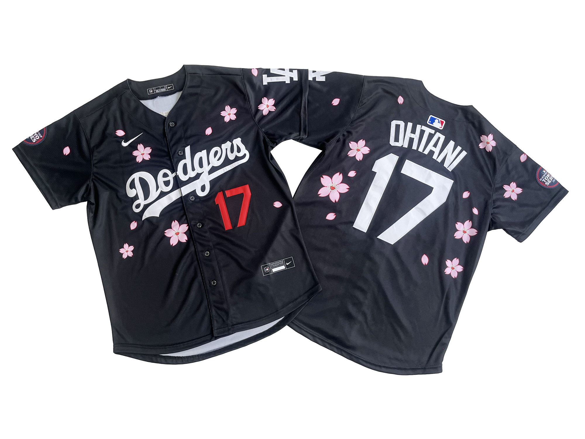 Nike x Takashi Murakami x MLB World Tour Tokyo Series 2025 Dodgers Ohtani Jersey Black - Puhuasuan
