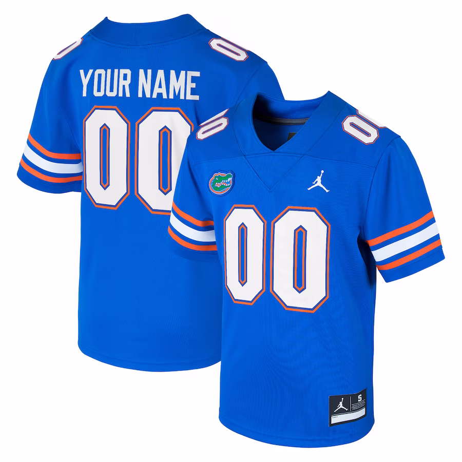 Florida Gators Jordan Brand Youth  Custom Football Game Jersey �?Royal - Puhuasuan