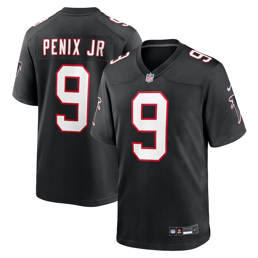 Men's Atlanta Falcons Michael Penix Jr. Nike  Black Throwback Game Jersey - Puhuasuan