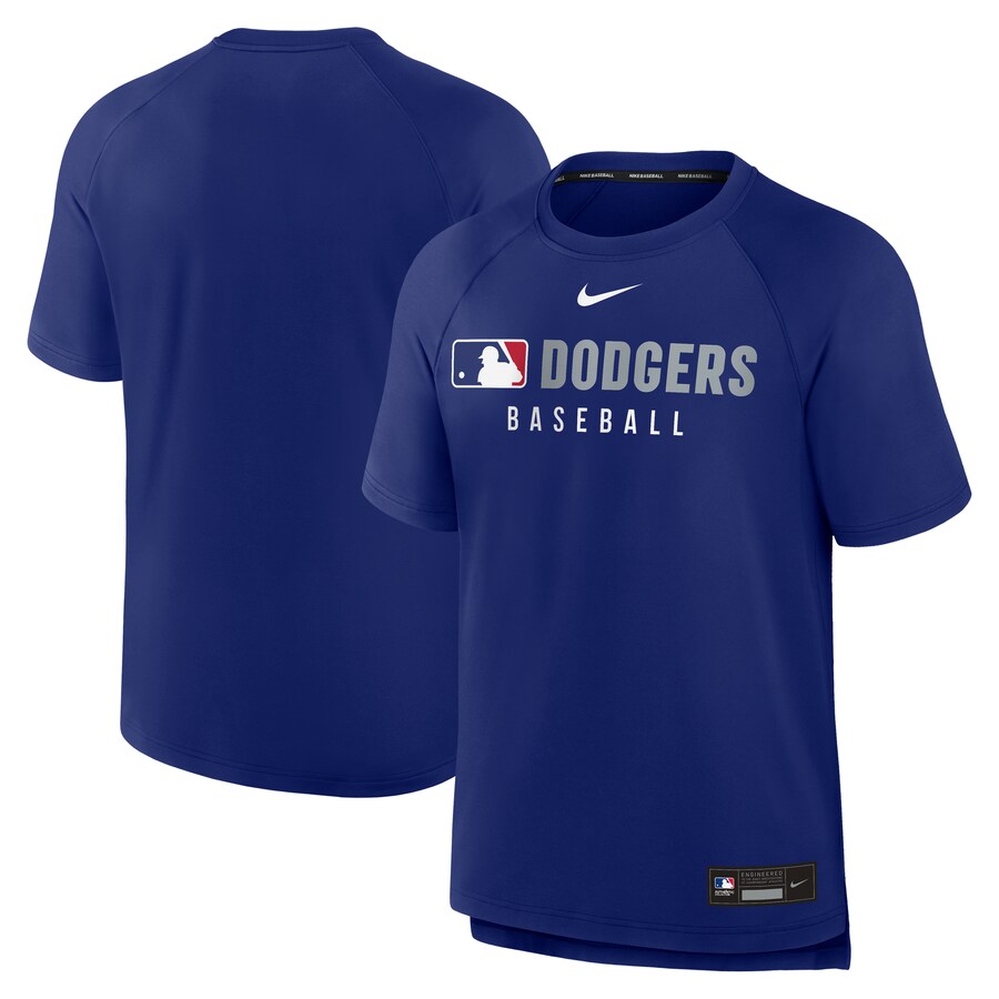 Men's Los Angeles Dodgers Nike Royal Authentic Collection Pregame Raglan Performance T-Shirt - Puhuasuan