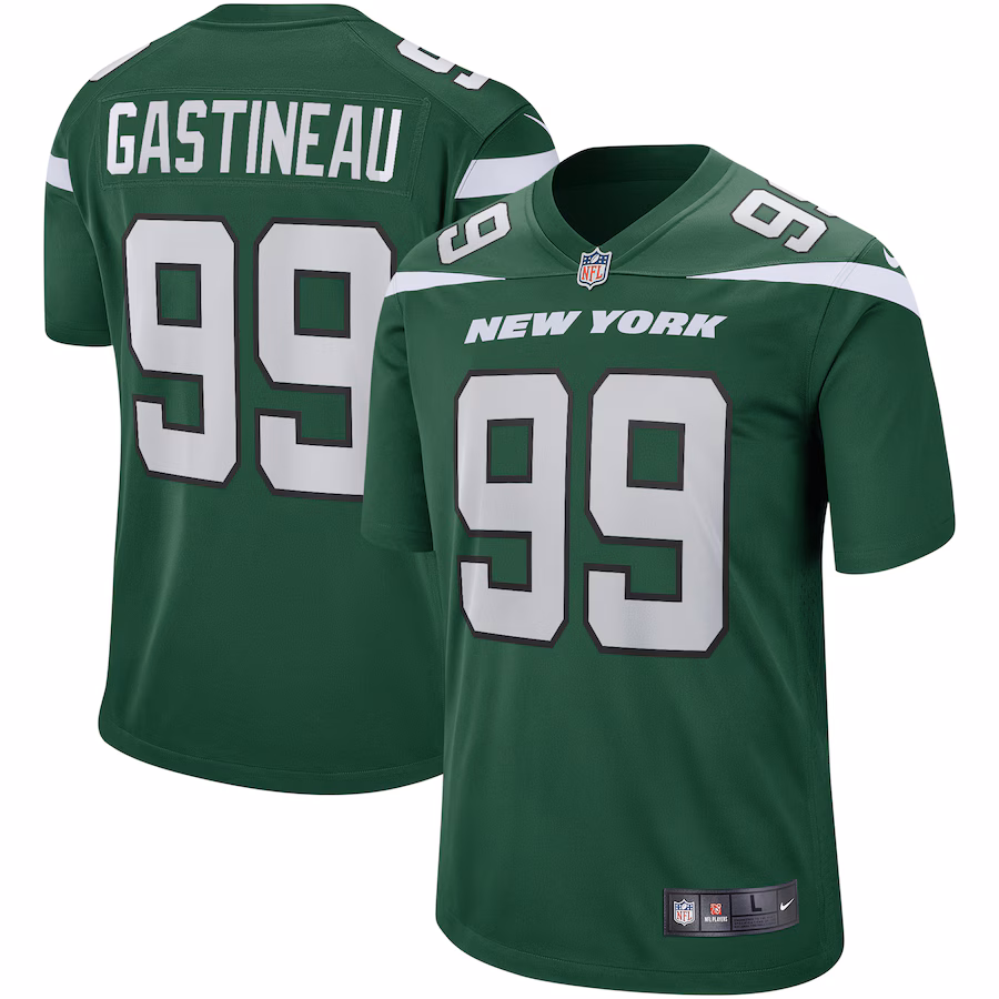 Men's New York Jets Mark Gastineau Nike Gotham Green Game Retired Player Jersey - Puhuasuan