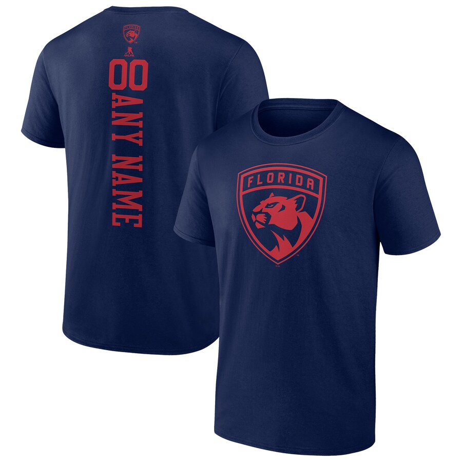 Men's Florida Panthers Navy Personalized One Color T-Shirt - Puhuasuan