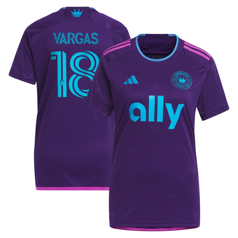 Women's Charlotte FC Kerwin Vargas adidas Purple 2023 Crown Jewel Kit Replica Player Jersey - Puhuasuan