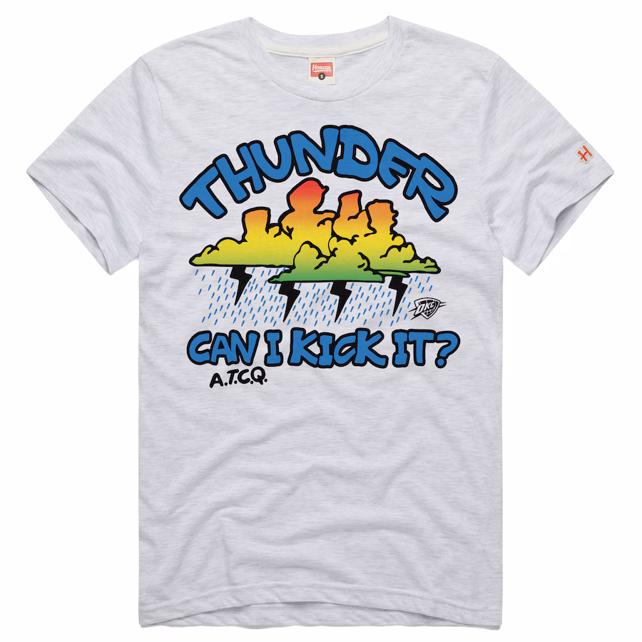 Men's Oklahoma City Thunder Ash A Tribe Called Quest Can I Kick It? Tri-Blend T-Shirt - Puhuasuan
