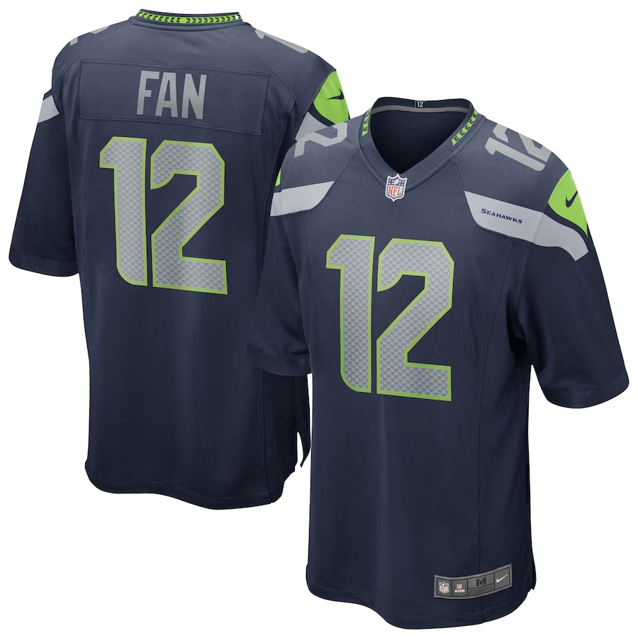 Men's Seattle Seahawks 12s Nike College Navy Team Game Jersey - Puhuasuan