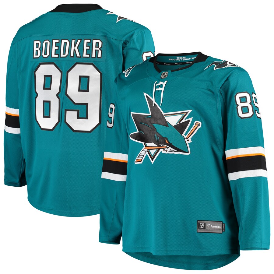 Men's San Jose Sharks Mikkel Boedker Fanatics Branded Teal Breakaway Home Player Jersey - Puhuasuan