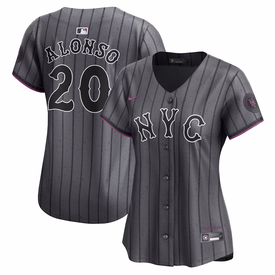 Women's New York Mets Pete Alonso Nike Graphite 2024 City Connect Limited Player Jersey - Puhuasuan