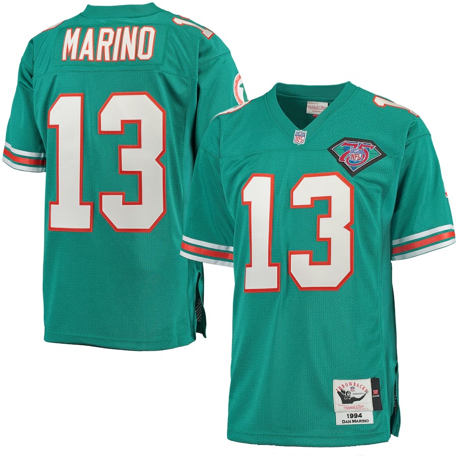 Mens Miami Dolphins Dan Marino Mitchell & Ness Aqua Authentic Throwback Jersey - Puhuasuan