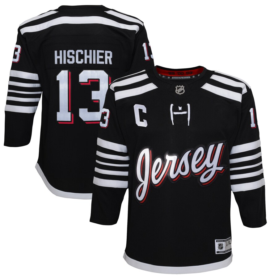 Youth New Jersey Devils Nico Hischier Black 2021/22 Alternate Premier Player Jersey - Puhuasuan
