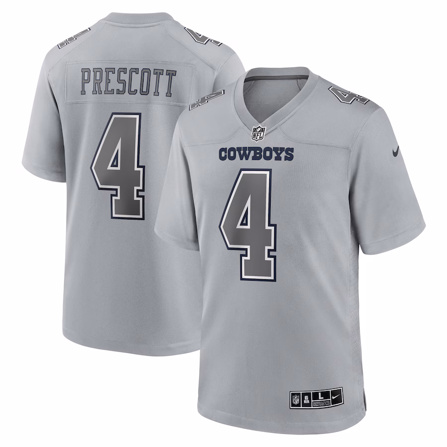 Men's Dallas Cowboys Dak Prescott Nike Gray Atmosphere Fashion Game Jersey - Puhuasuan