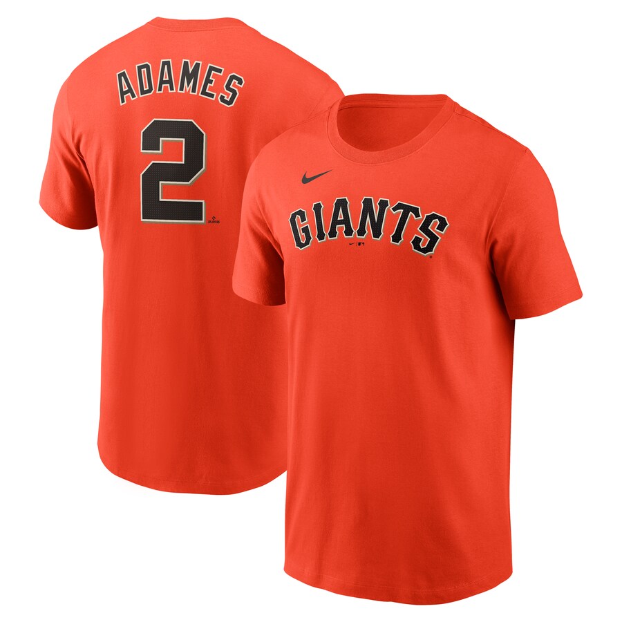 Men's San Francisco Giants Willy Adames Nike Orange Fuse Name & Number T-Shirt - Puhuasuan