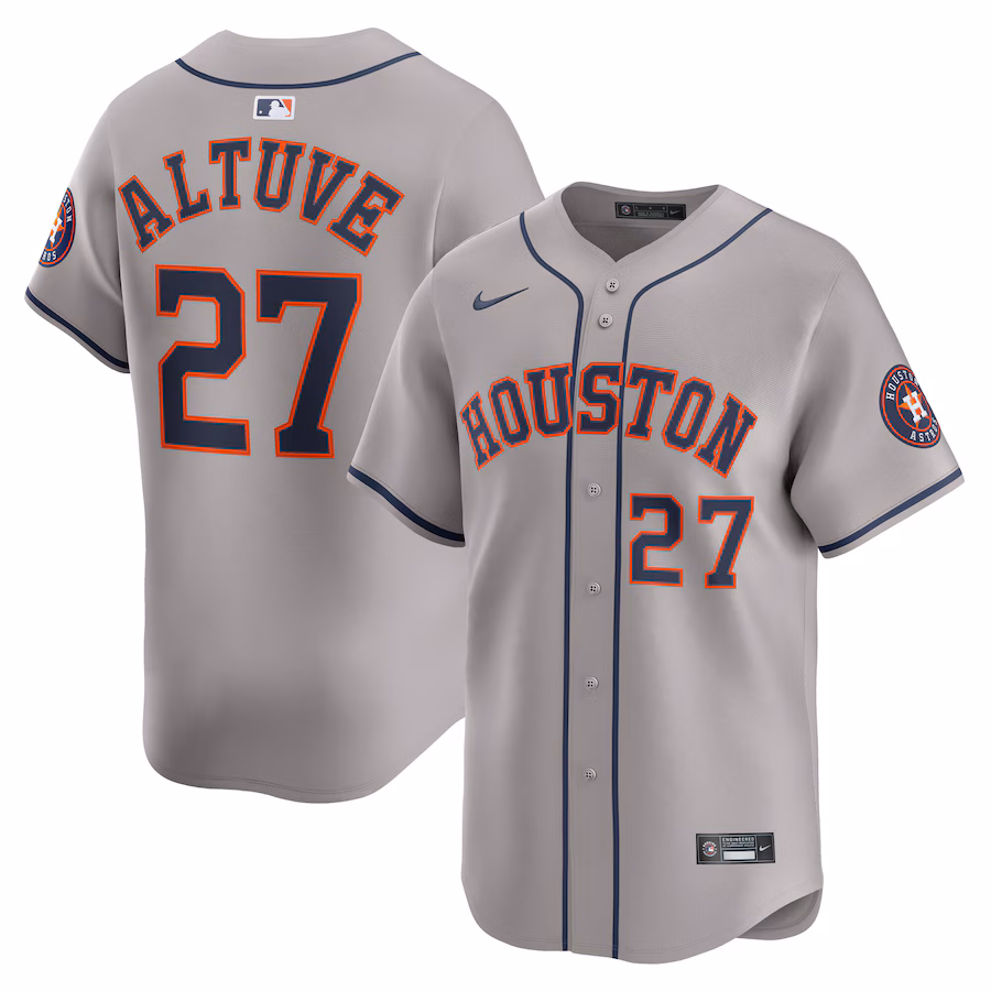 Men's Houston Astros Jose Altuve Nike Gray Road Limited Player Jersey - Puhuasuan