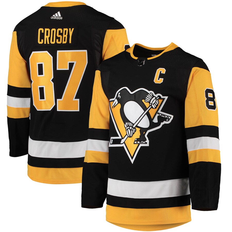 Men's Pittsburgh Penguins Sidney Crosby adidas Black Home Primegreen Authentic Pro Player Jersey - Puhuasuan