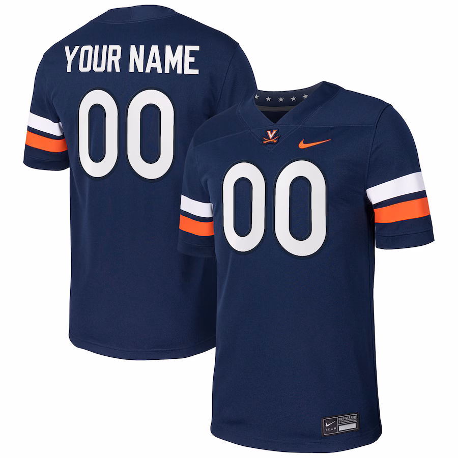 Virginia Cavaliers Nike Custom Football Game Jersey - Navy - Puhuasuan