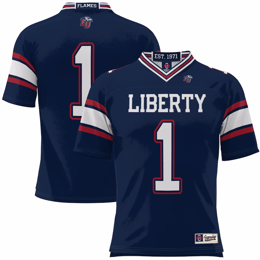 #1 Liberty Flames GameDay Greats Football Jersey - Navy - Puhuasuan