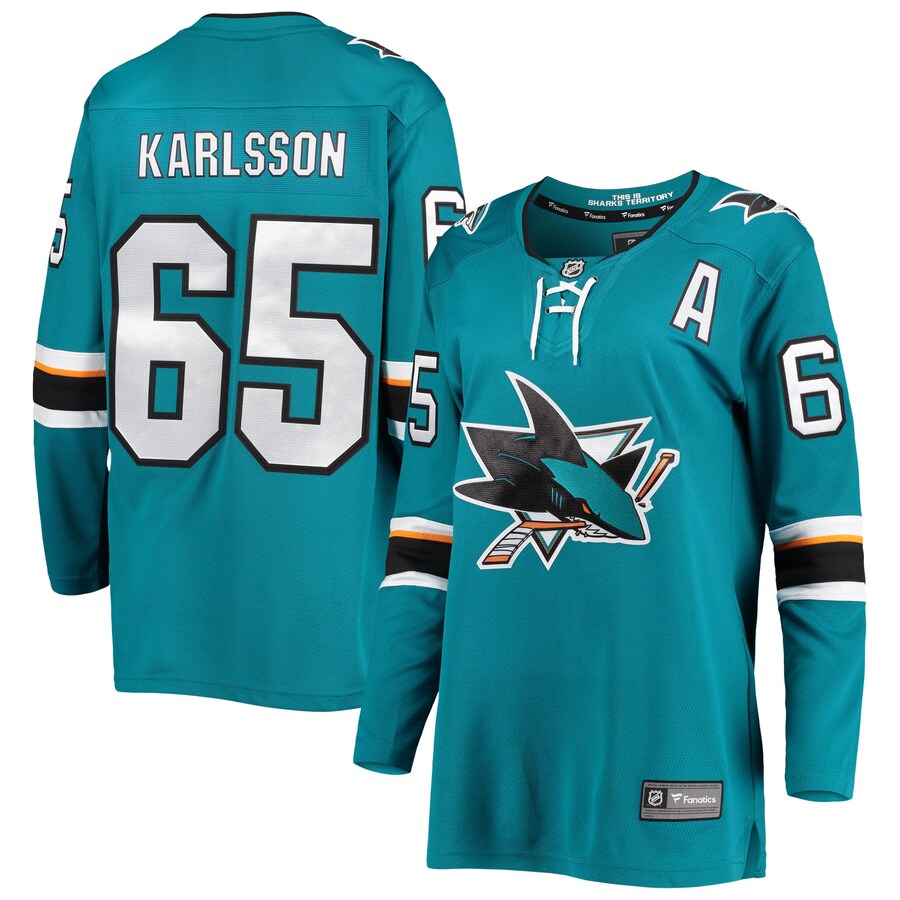 Women's San Jose Sharks Erik Karlsson Fanatics Branded Teal Breakaway Home Team Player Jersey - Puhuasuan