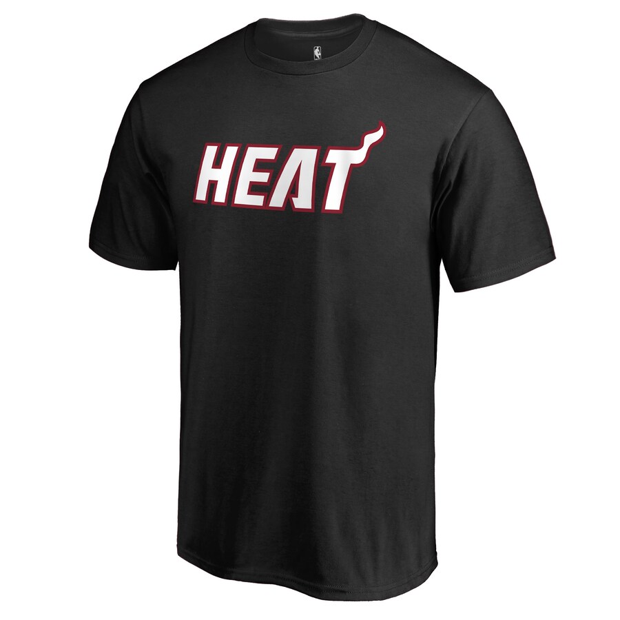 Men's Miami Heat Black Primary Wordmark T-Shirt - Puhuasuan