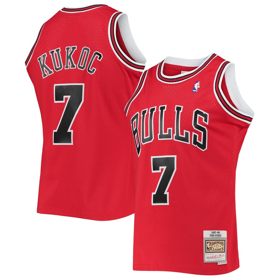 Men's Chicago Bulls Toni Kukoc Mitchell & Ness Red 1997/98 Hardwood Classics Swingman Jersey - Puhuasuan