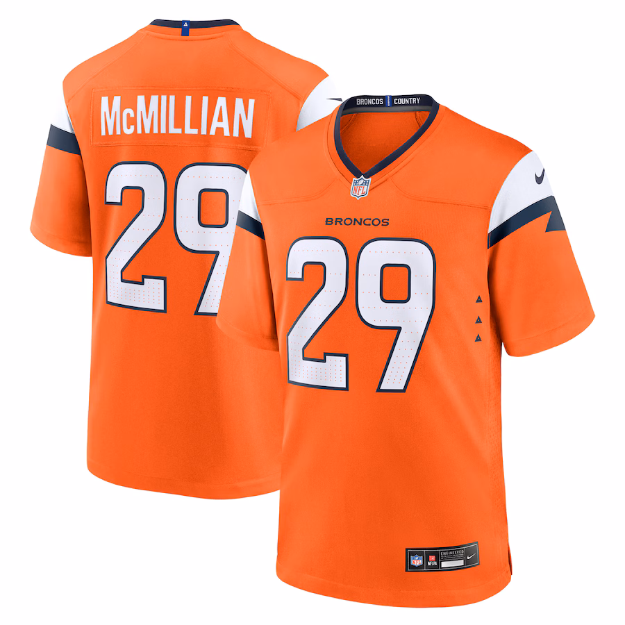 Men's Denver Broncos Ja'Quan McMillian Nike Orange Team Game Jersey - Puhuasuan
