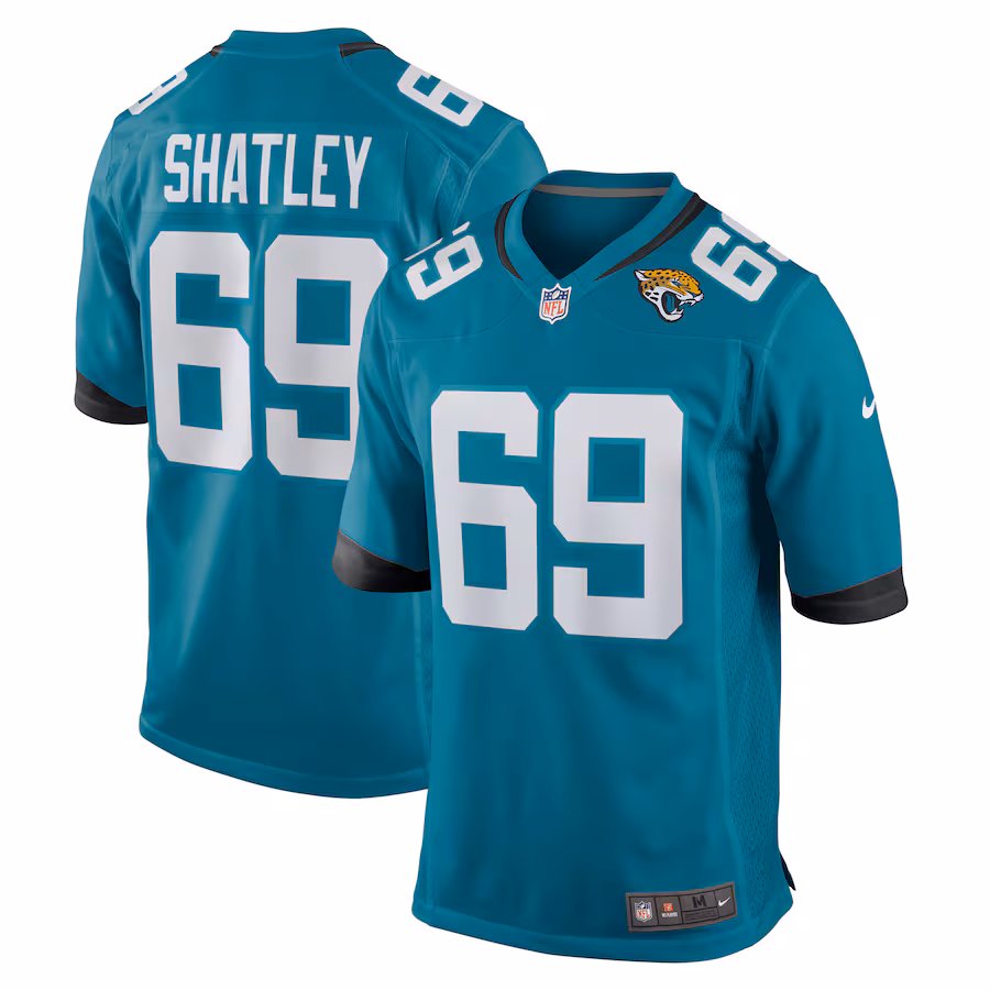 Men's Jacksonville Jaguars Tyler Shatley Nike Teal Game Jersey - Puhuasuan