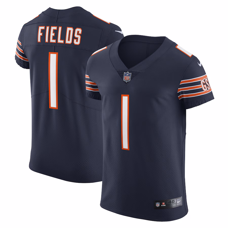 Men's Chicago Bears Justin Fields Nike Navy Vapor Elite Jersey - Puhuasuan