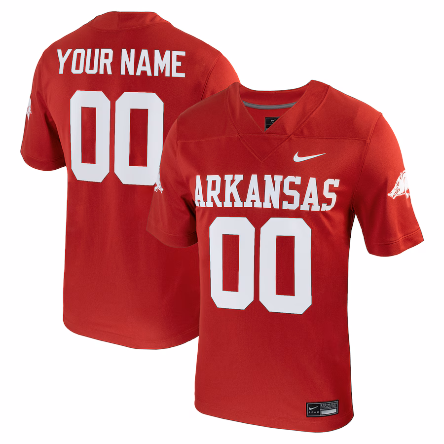 Arkansas Razorbacks Nike Custom Football Game Jersey - Cardinal - Puhuasuan