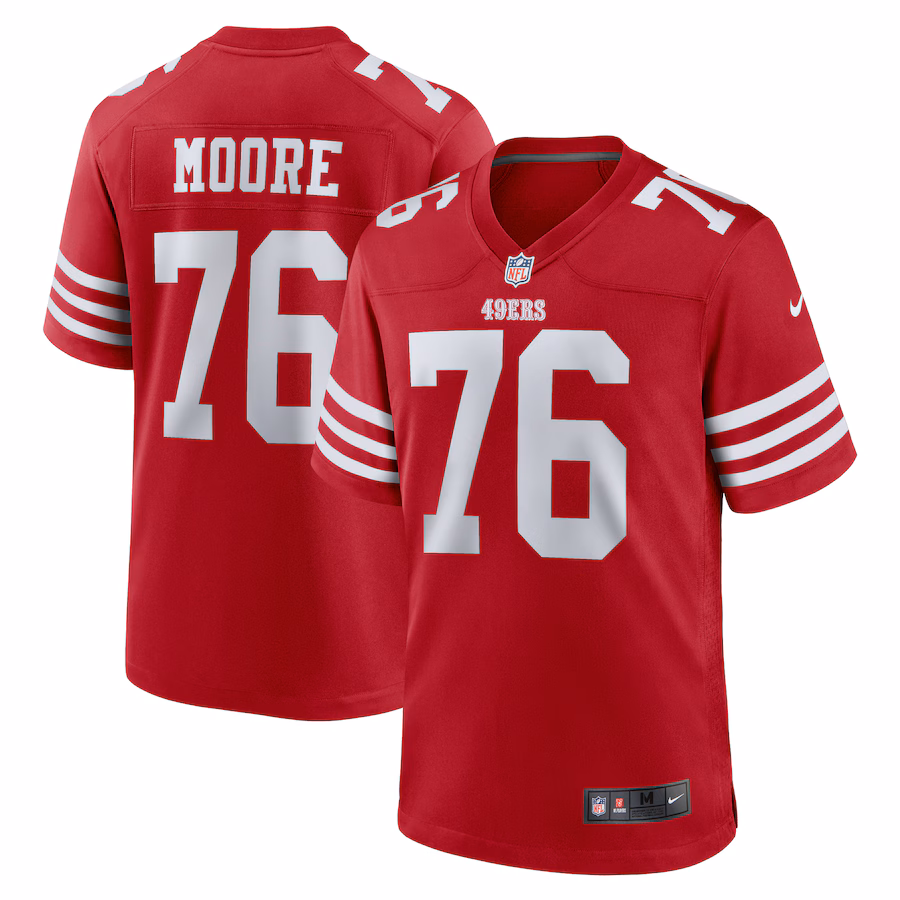Men's San Francisco 49ers Jaylon Moore Nike Scarlet Game Jersey - Puhuasuan