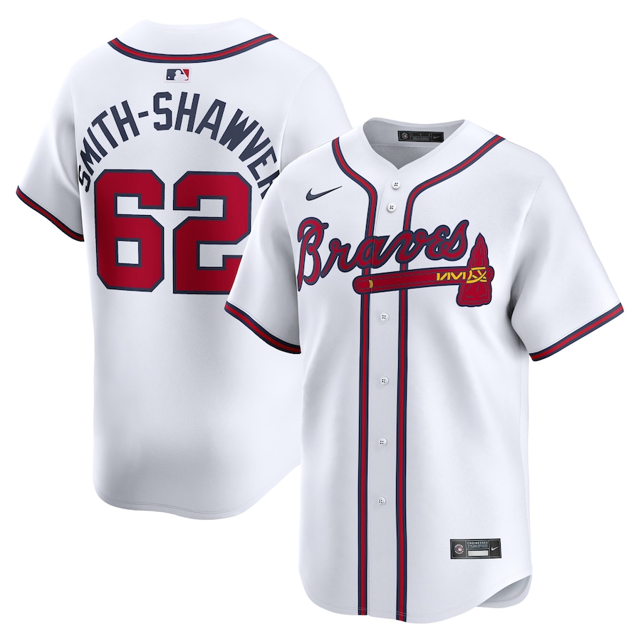 Men's Atlanta Braves AJ Smith-Shawver Nike White Home Limited Player Jersey - Puhuasuan