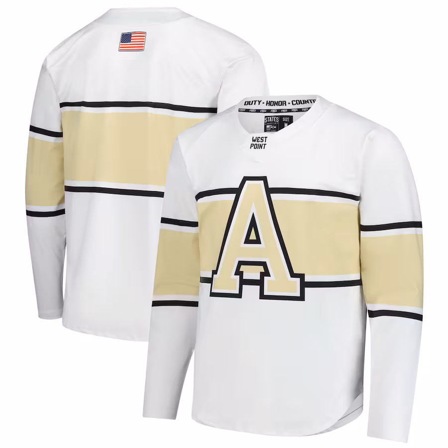 Men's White Army Black Knights Replica Hockey Jersey - Puhuasuan