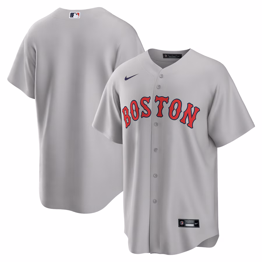 Men's Boston Red Sox Nike Gray Road Replica Team Jersey - Puhuasuan
