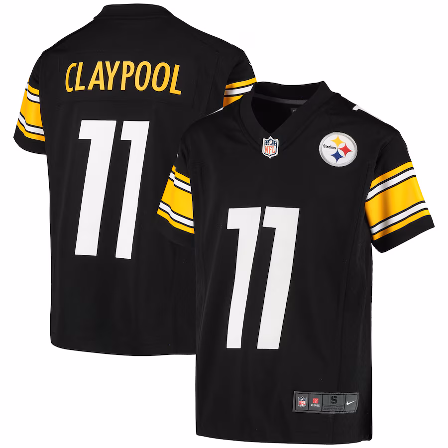 Youth Pittsburgh Steelers Chase Claypool Nike Black Game Jersey - Puhuasuan