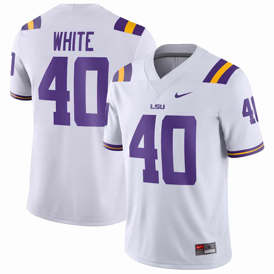 Devin White LSU Tigers Nike Game Jersey - White - Puhuasuan