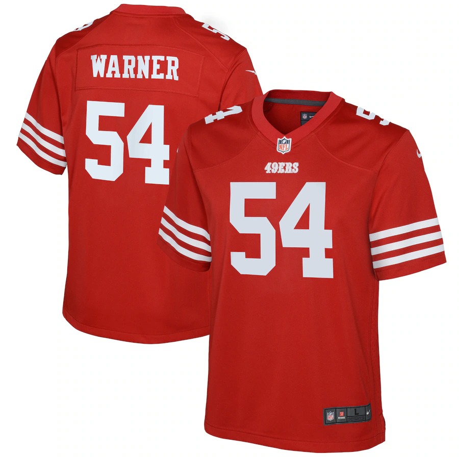 Youth San Francisco 49ers Fred Warner Nike Scarlet Game Jersey - Puhuasuan
