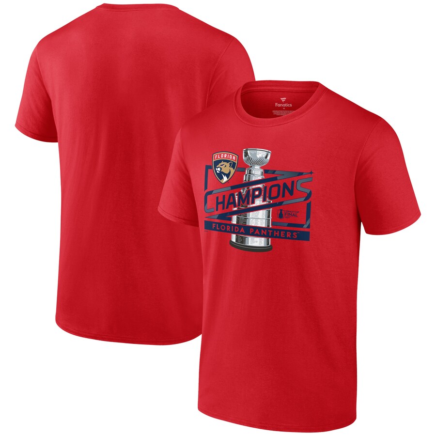 Men's Florida Panthers Fanatics Red 2024 Stanley Cup Champions Primetime T-Shirt - Puhuasuan