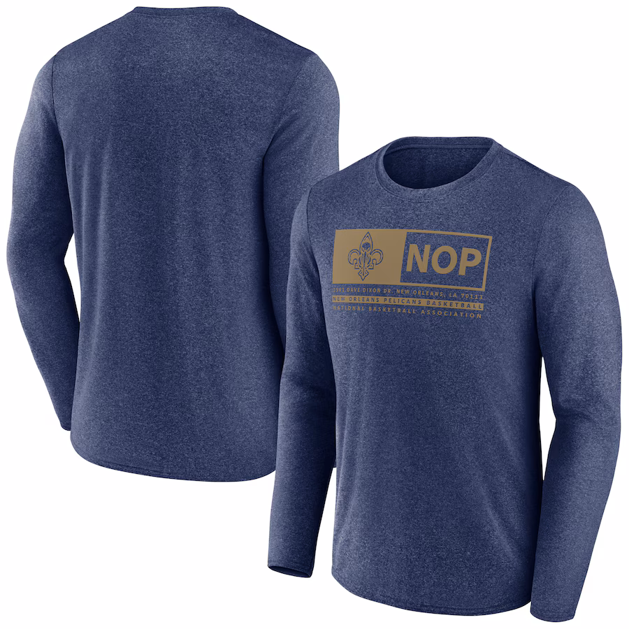 Men's New Orleans Pelicans Fanatics Heather Navy Three-Point Play T-Shirt - Puhuasuan