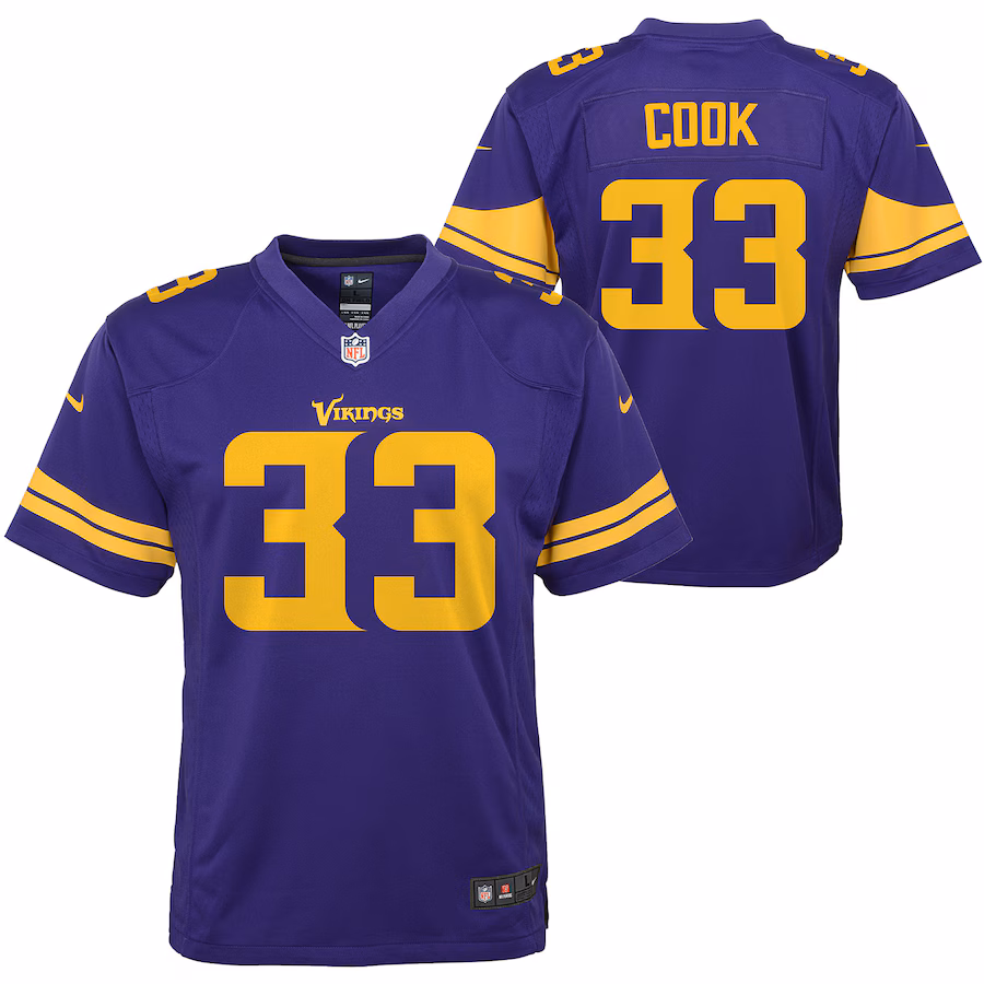 Youth Minnesota Vikings Dalvin Cook Nike Purple Color Rush Alternate Player Game Jersey - Puhuasuan