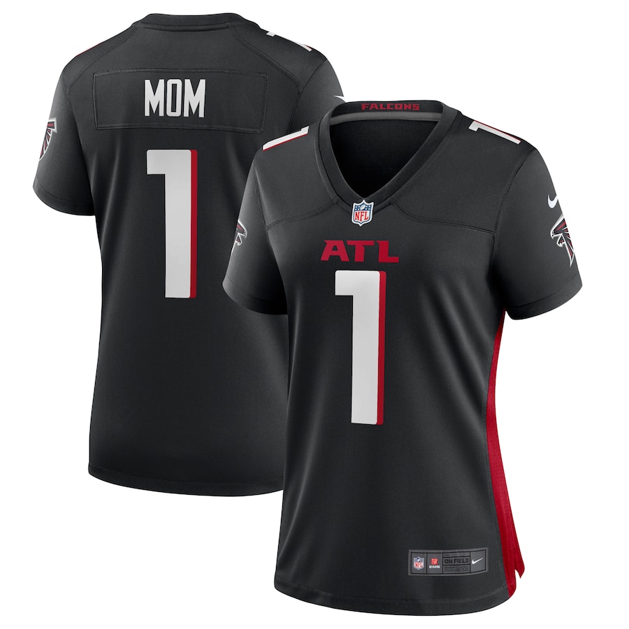 Women's Atlanta Falcons Number 1 Mom Nike Black Game Jersey - Puhuasuan