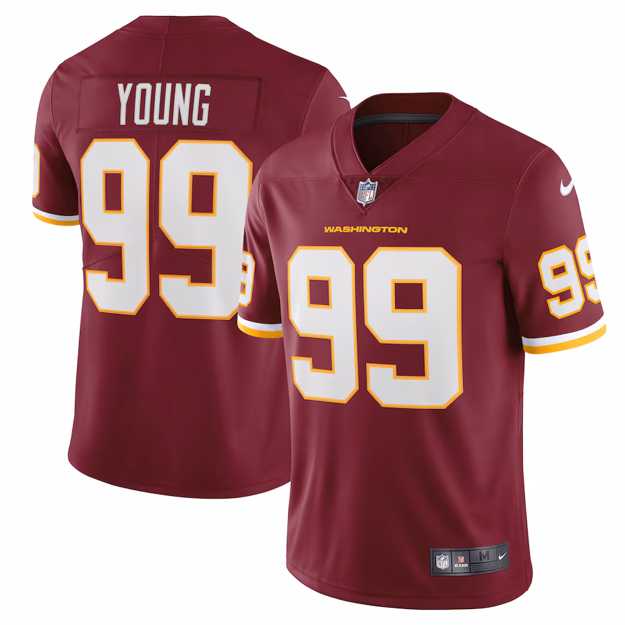 Men's Washington Football Team Chase Young Nike Burgundy Vapor Limited Jersey - Puhuasuan