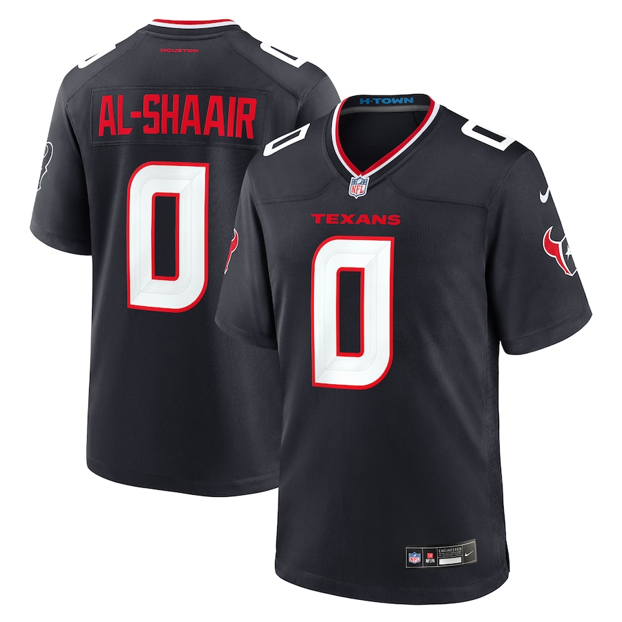 Men's Houston Texans Azeez Al-Shaair Nike  Navy Team Game Jersey - Puhuasuan