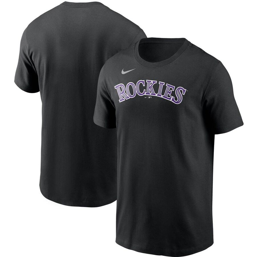 Men's Colorado Rockies Nike Black Team Wordmark T-Shirt - Puhuasuan