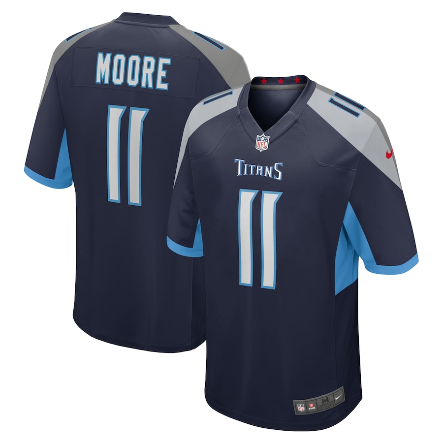 Men's Tennessee Titans Chris Moore Nike  Navy  Game Jersey - Puhuasuan