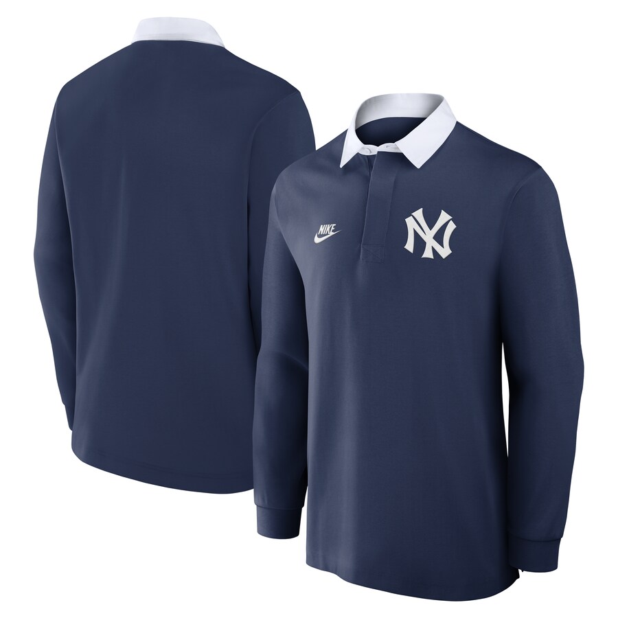 Men's New York Yankees Nike Navy Rugby Long Sleeve Top - Puhuasuan
