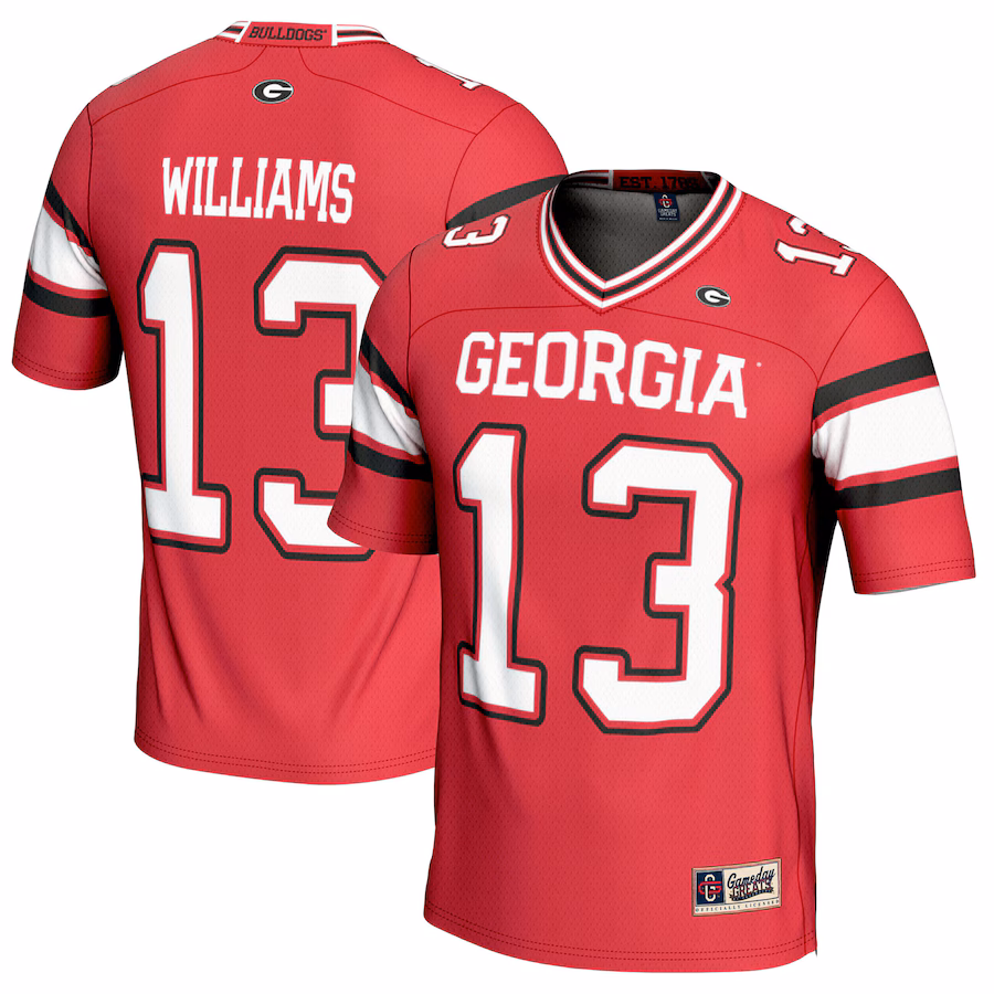 Mykel Williams Georgia Bulldogs GameDay Greats Youth NIL Player Football Jersey - Red - Puhuasuan