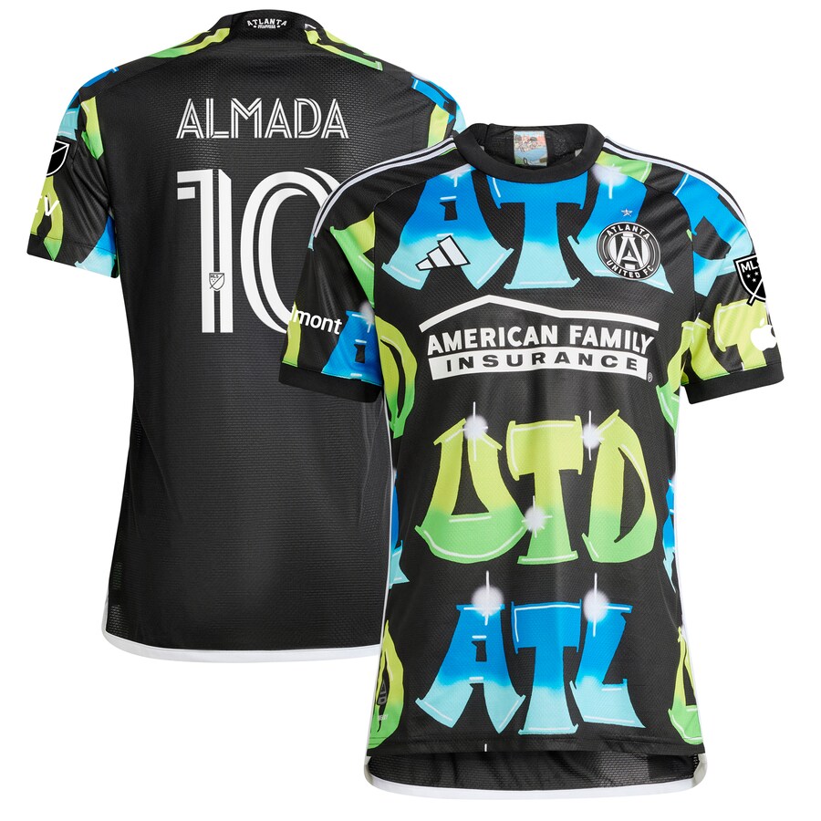Men's Atlanta United FC Thiago Almada adidas Black 2023 The 404 Authentic Player Jersey - Puhuasuan
