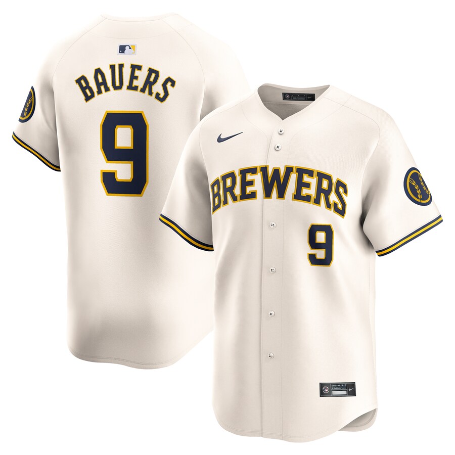 Men's Milwaukee Brewers Jake Bauers Nike Cream Home Limited Player Jersey - Puhuasuan