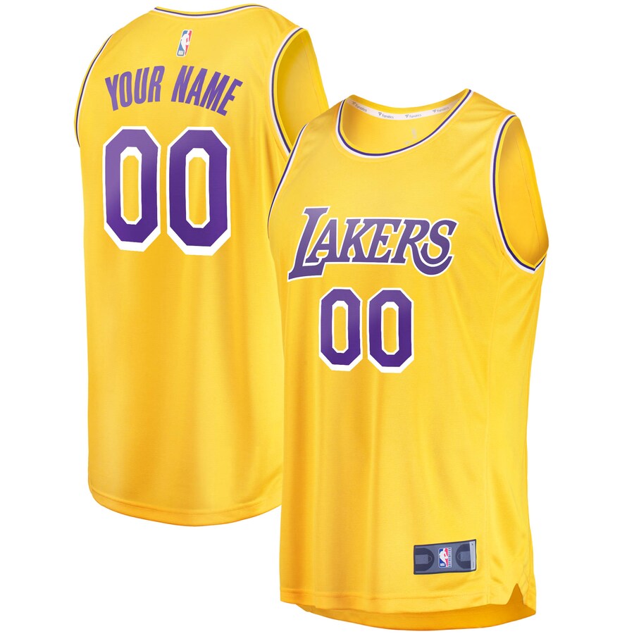 Youth Los Angeles Lakers Fanatics Gold Fast Break Custom Replica Jersey - Icon Edition - Puhuasuan