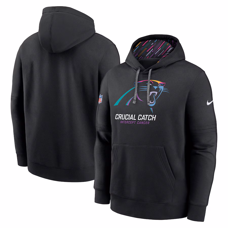 Men's Carolina Panthers Nike Black 2024 NFL Crucial Catch Club Pullover Hoodie - Puhuasuan