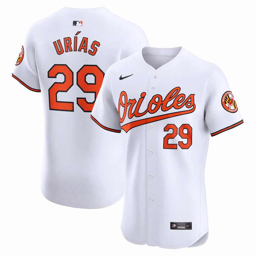 Men's Baltimore Orioles Ramon Urias Nike White Home Elite Player Jersey - Puhuasuan
